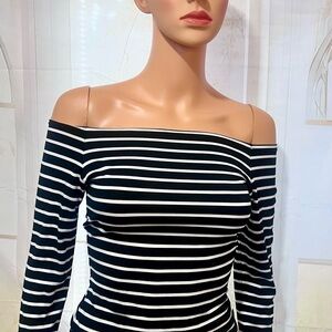 Chic Off-Shoulder Striped Top